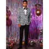 Lars Amadeus Men's Notched Lapel Slim Fit Vintage Animal Printed Blazer - 3 of 4
