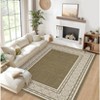 Modern Solid Area Rug Washable Living Room Rugs with Non Slip Backing Bordered Throw Carpet Foldable Neutral Floor Rugs - 2 of 4