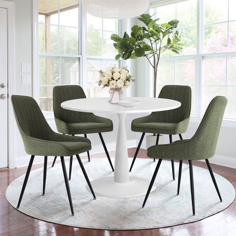 White table green chairs outlet