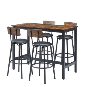 NicBex Dining Table Set for 2 Kitchen Table Bar Table Set  with 4 Bar Stools PU Soft Seat with Backrest for Dining Room - 1 of 4