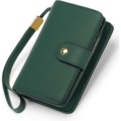 BEAFUP Women's Wallet,Small Wallet RFID Blocking Leather Wristlet，Bifold Wallet Credit Card Holder with Zipper Coin Pocket and ID Window