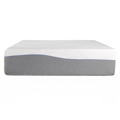 NicBex 14 Inch Medium Cooling Gel Memory Foam Mattress with Removable Cover for a Cool Sleep,Fiberglass Free,White+Gray