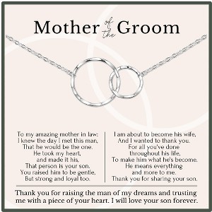 HOPE LOVE SHINE Mother of the Groom Gifts from Bride Wedding Necklace 14k Gold Plated Sterling Silver 2 Rings 18" - 1 of 1