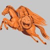 Men's Design By Humans Headless Horseman Pumpkin Head Drawing By patrimonio T-Shirt - 2 of 4