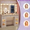 Petrimins 43"W Makeup Vanity Desk with Mirror and 3 Colors LED Lights, Glass Top Dressing Table with 7 Drawers, Vanity Table Set - 3 of 4