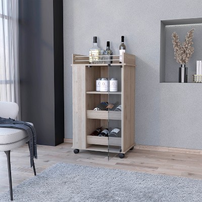 NicBex Mobile Kitchen Island Cart Morden Kitchen Carts on Wheels with Storage with 1 Glass Cabinet Door for Kitchen