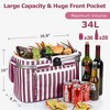 Tirrinia Large Insulated Picnic Basket, 34L Water Resistant & Leakproof Collapsible Portable Cooler Basket Set, with Free Foldable Grocery Bag - 2 of 4