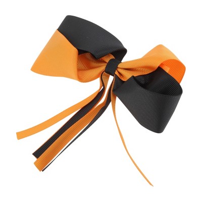 Unique Bargains Women's Halloween Bow Ribbon Duckbill Clip 1 Pc