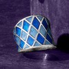 Ross-Simons Italian Blue Enamel Harlequin Ring in Sterling Silver - 4 of 4