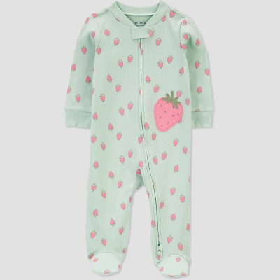 Image of Carter's Just One You® Baby Girls' Sleep N' Play - Green/Pink 6M