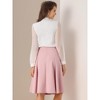 INSPIRE CHIC Women's High Waist Button Decor Vintage Pleated Flared Midi Skirt - 4 of 4