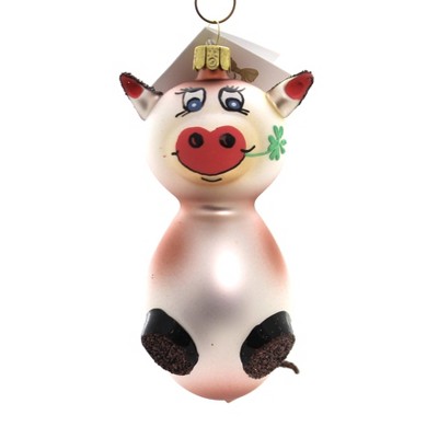 Golden Bell Collection 4.75" Happy Cow Ornament Farm Barnyard  -  Tree Ornaments