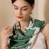 Anna-Kaci Women's Floral Print Square Scarf with Silky Fabric Lightweight Accessory for Layering and Styling - 4 of 4
