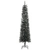 vidaXL Artificial Slim Christmas Tree – 7ft Tall Festive Tree with Steel Stand, Decorated with White Snow - 2 of 4
