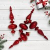 Northlight Commercial Size 2-Finish Christmas Finial Shatterproof Ornaments - Red -12" - 4ct - 2 of 4