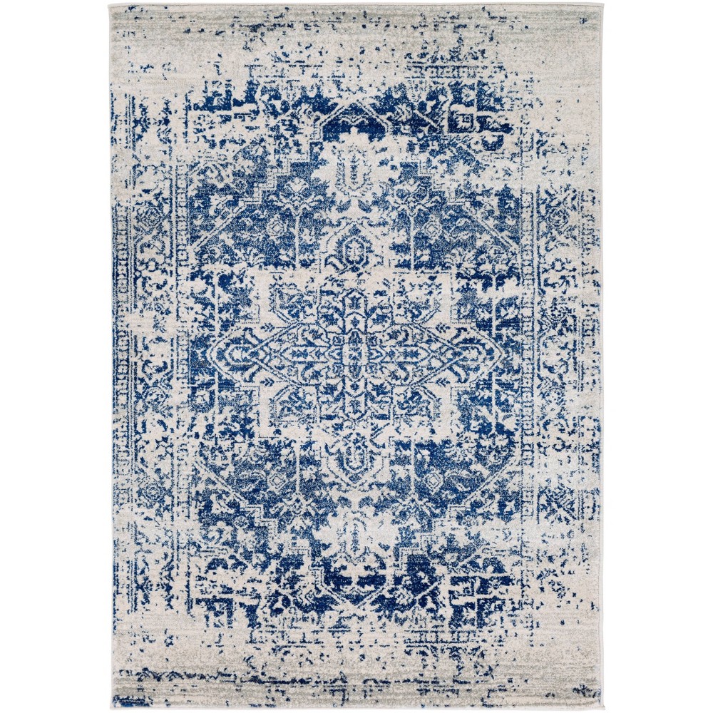 Photos - Area Rug Livabliss 3'11"x5'7" Worsham Traditional Rug Blue: Medium Pile, Stain & Fade-Resistant, Indoor Use