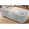 Luxury Modern Curved 4-Seater Modular Corduroy Sectional Sofa, Minimalist Cloud Couch with Movable Ottoman for Living Room Apartment - 3 of 4
