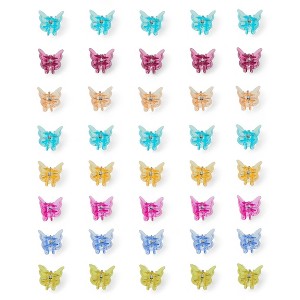 Willow & Ruby Girl's 50-Piece Mini Flower Hair Claw Clips - No-Slip Design - 50pcs - 1 of 4