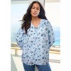 Roaman's Women's Plus Size Blouson-Sleeve Smocked Tunic - 3 of 3
