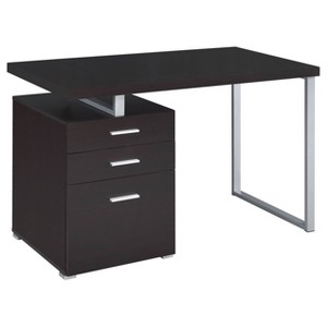 Brennan 3 Drawer Office Desk with Reversible Cabinet - Coaster - 1 of 4