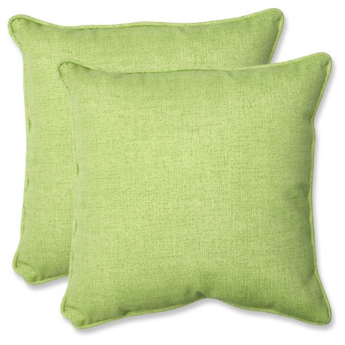 'Outdoor 2-Piece Square Toss Pillow Set - Green 18'''