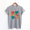 Simply Sage Market Women's Distressed Smiley Hearts Short Sleeve Garment Dyed Tee - 2 of 4
