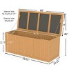 112-Gallon Outdoor Deck Box with Natural Wood Finish, All-Weather Patio Storage for Garden, Porches, or Poolside – The Pop Home - 4 of 4