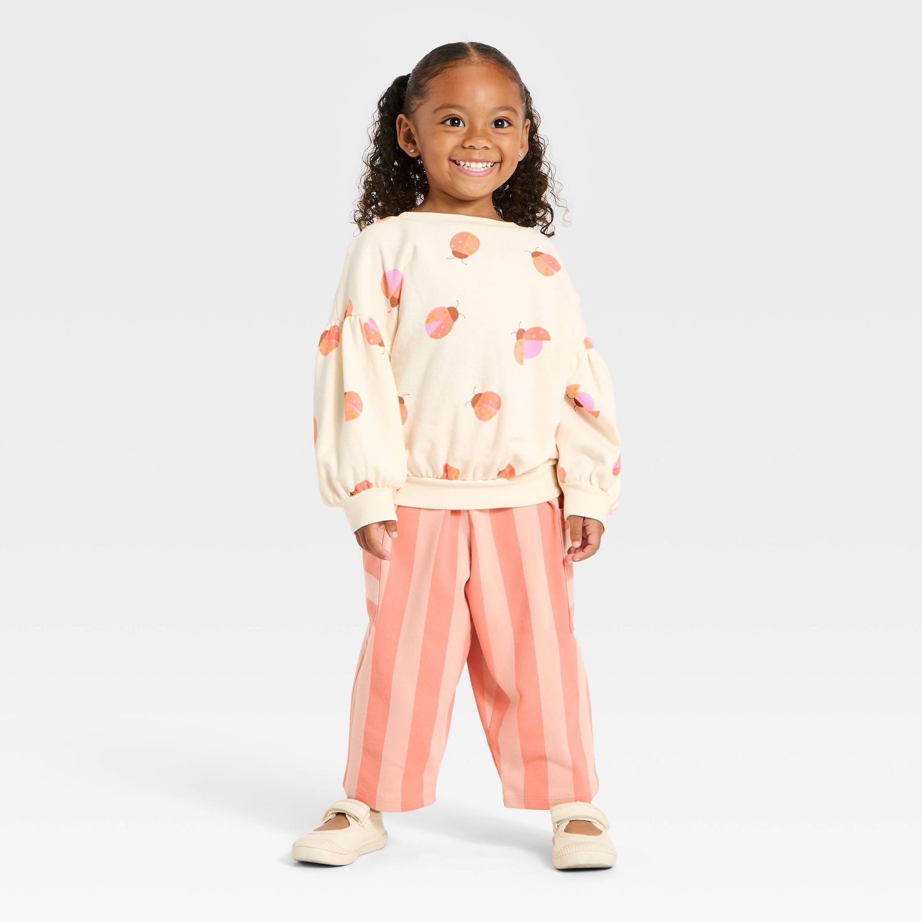 Toddler Girls' Lady Bug Pullover Sweater and Pull-On Pants Set - Cat & Jack™ Pink