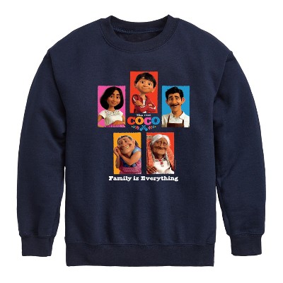 Coco Family Is Everything Graphic Long Sleeve Fleece Sweatshirt - Navy - 5T