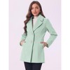 INSPIRE CHIC Women's Elegant Notched Lapel Button Single Breasted Winter Coat - 3 of 4