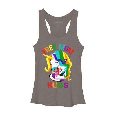 Adult Design By Humans Free Mom Hugs Unicorn Pride By Avocato Racerback Tank Top