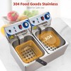 Stainless Steel Electric Deep Fryer - 10 L x 2 Capacity with Adjustable Temperature Control, Ideal for Crispy Buffalo Wings, Shrimp, Nuggets - 2 of 4