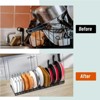 FONTOI Expandable Pot Lid Rack Organizer, Pans Organizer Rack with Adjustable Dividers, Cookware Set Organizer, Black, 8.3"*2.76"*12.4" - 2 of 4