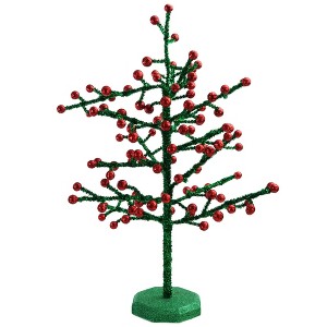 Napco 21.5" Red and Green Berry Glitter Christmas Tree Tabletop Decor - 1 of 2