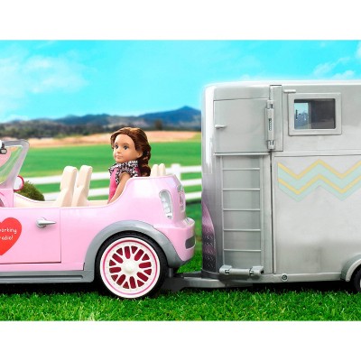 lori doll hoofing it horse trailer