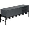 Monarch Specialties Tv Stand 60 Inch Console Media Entertainment Center Storage Cabinet Grey Laminate Black Metal Contemporary Modern - 2 of 4