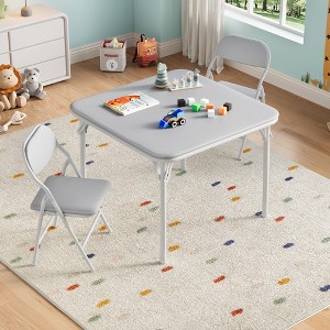 Folding Children's Table and Chair Set - Portable Kids Study Table and Chair, Folding Kids Chair, Children's Desk and Chair, Folding Study Table - 1 of 4