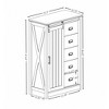 5 Drawer Dresser With Sliding Barn Door, Farmhouse 47" Tall Chest of Drawers, Storage Organizer Dresser for Bedroom Hallway Living Room - 3 of 4