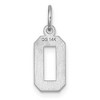 Black Bow Jewelry 14k White Gold, Varsity Collection, Small D/C Pendant, Number 0 - 3 of 4