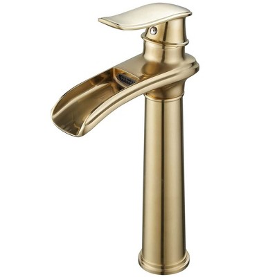 BWE Waterfall Single Hole Single Handle Bathroom Vessel Sink Faucet With Drain Assembly