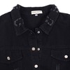Anna-Kaci Women's Classic Distressed Denim Jacket Long Sleeve Button Down Ripped Boyfriend Jean Trucker Jackets- Small, Black - 4 of 4