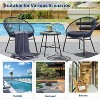 3 Pieces Outdoor Acapulco Chair Patio Bistro Set with Glass Top Table, Modern Patio Conversation Chairs Set of 2 for Balcony, Garden, Backyard - 4 of 4
