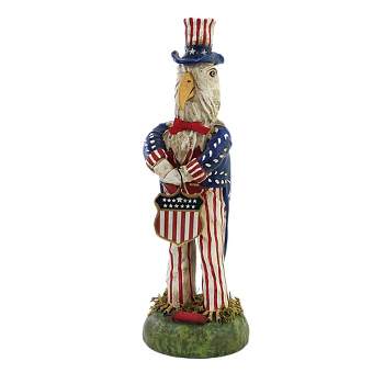 Charles Mcclenning Earl The Eagle  -  One Figurine 11.0 Inches -  Patriotic Flag Red White Blue  -  24194  -  Polyresin  -  Blue