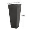13" x 32.5" Outdoor Modern MGO Cast Stone Planter, Black - 4 of 4