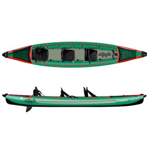 Waimea Bay Seawolf 16' 3-Seater Rigid Inflatable Kayak - Durable Fishing Kayak With 1200lb Capacity, PVC Double Drop Stitch, Fits In Backpack - 1 of 4