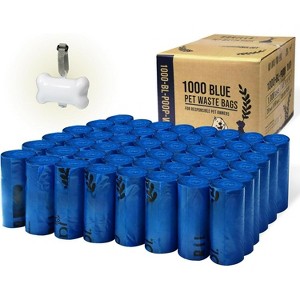 Multicolor Dog Poop Bags with Dispenser & Leash Clip,Scented Waste Bag Refill Roll, Mixed Colors - 1 of 4