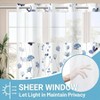 No Hook Shower Curtain with Snap Liner - Watercolor Floral, Blue Flowers, Machine Washable, 71x74 - 2 of 4