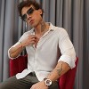 Campus Sutra Men Men's Daisy White Metallic Pleated Shirt - 2 of 4
