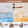 52 Inch Ceiling Fans with Lights and Remote Dimmable LED ABS Blades 6 Speeds Reversible DC Motor Noiseless Ceiling Fan for Bedroom Living Room Office - 2 of 4
