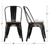 ADILE 18 Inch Classic Iron Metal Dining Chair Set of 4 - 2 of 4